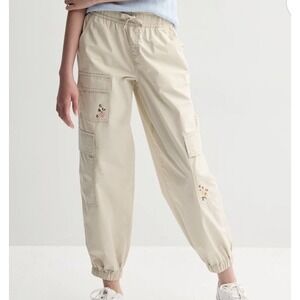 SO Girls Pants 16‎ Embroidered Baggy Cargo Jogger Pull On Jogger Khaki Light